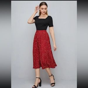 Shein Polka Dot Pleated Skirt (US 12 - XL)